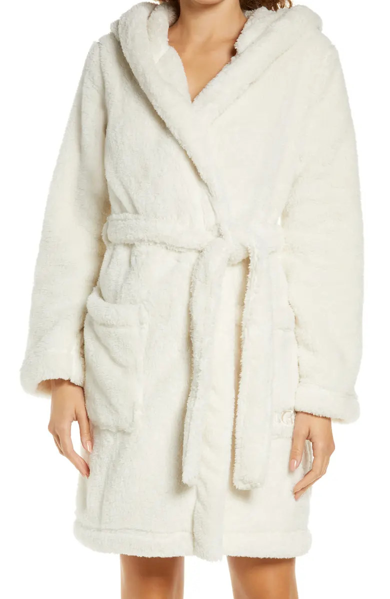Aarti Faux Shearling Hooded Robe | Nordstrom