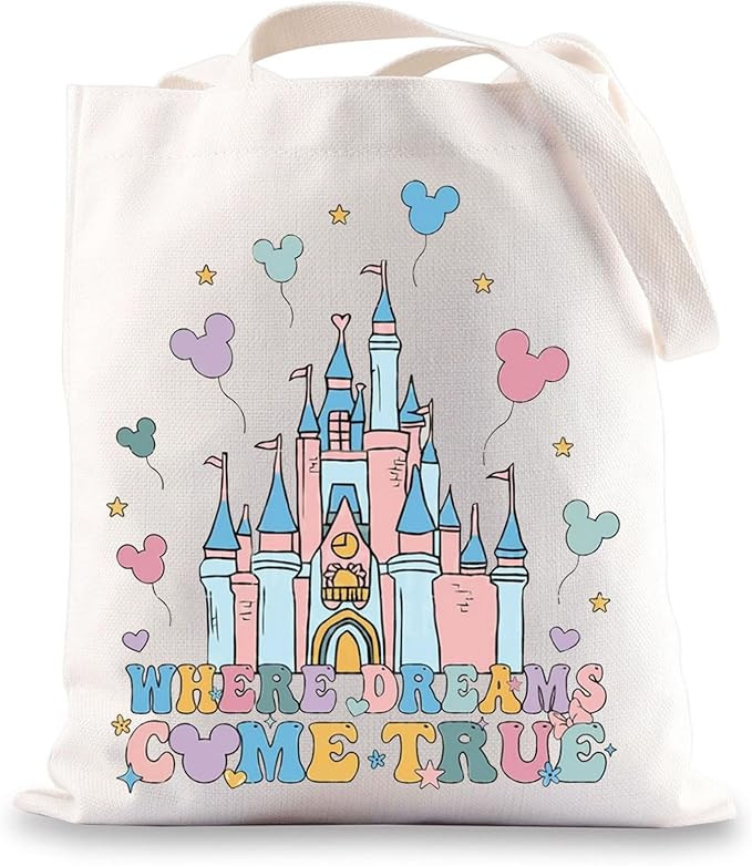 BWWKTOP Magic Kingdom Tote Bag Magic Kingdom Inspired Gifts Where Dreams Come True Shoulder Bag M... | Amazon (US)