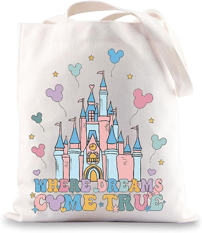BWWKTOP Magic Kingdom Tote Bag Magic Kingdom Inspired Gifts Where Dreams Come True Shoulder Bag M... | Amazon (US)