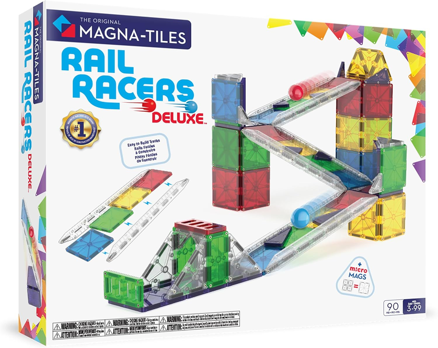 MAGNA-TILES Rail Racers Deluxe 90-Piece Magnetic Construction Set, The Original Magnetic Building Brand | Amazon (US)