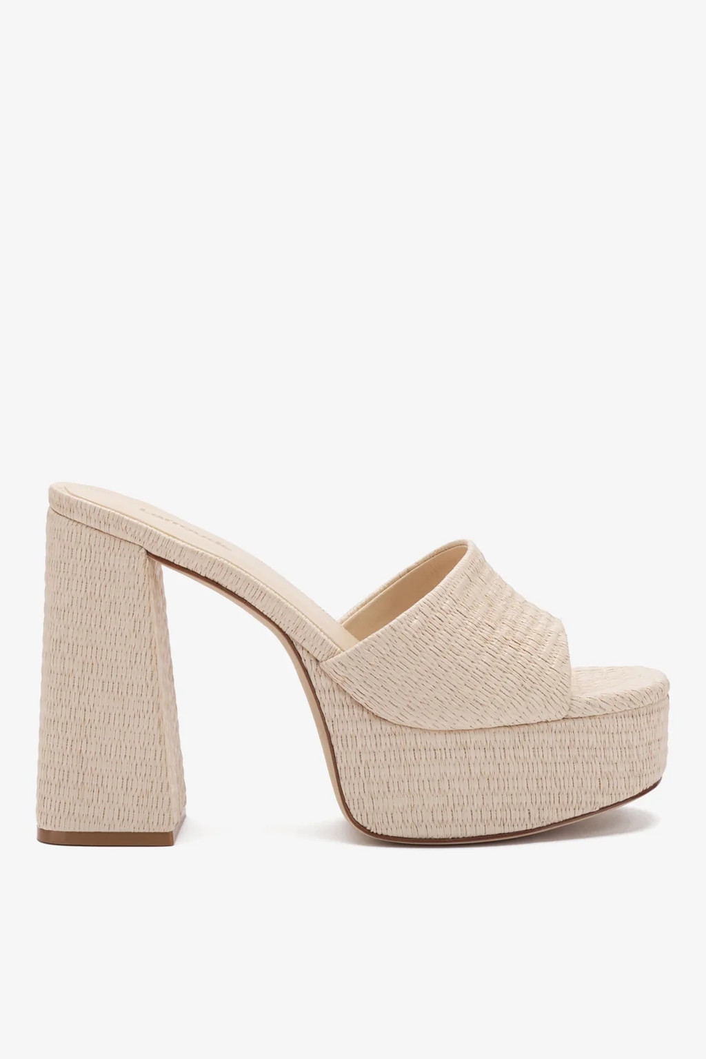 Dolly Mule In Natural Raffia | Larroude