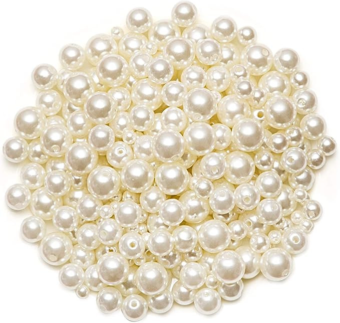 Naler 500pcs Assorted Pearl Beads for Jewelry Making Crafts DIY Vase Fillers Table Scatter for We... | Amazon (US)