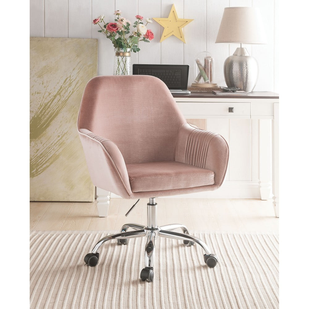Velvet Computer Chair for Women, Home Office Swivel Shell Chair, Velvet Shell Chair with Metal Ba... | Walmart (US)