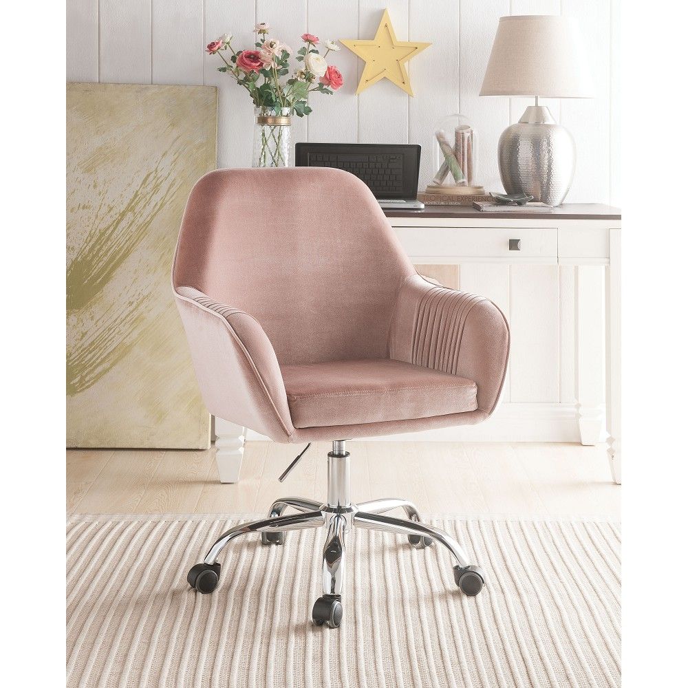 Velvet Computer Chair for Women, Home Office Swivel Shell Chair, Velvet Shell Chair with Metal Ba... | Walmart (US)