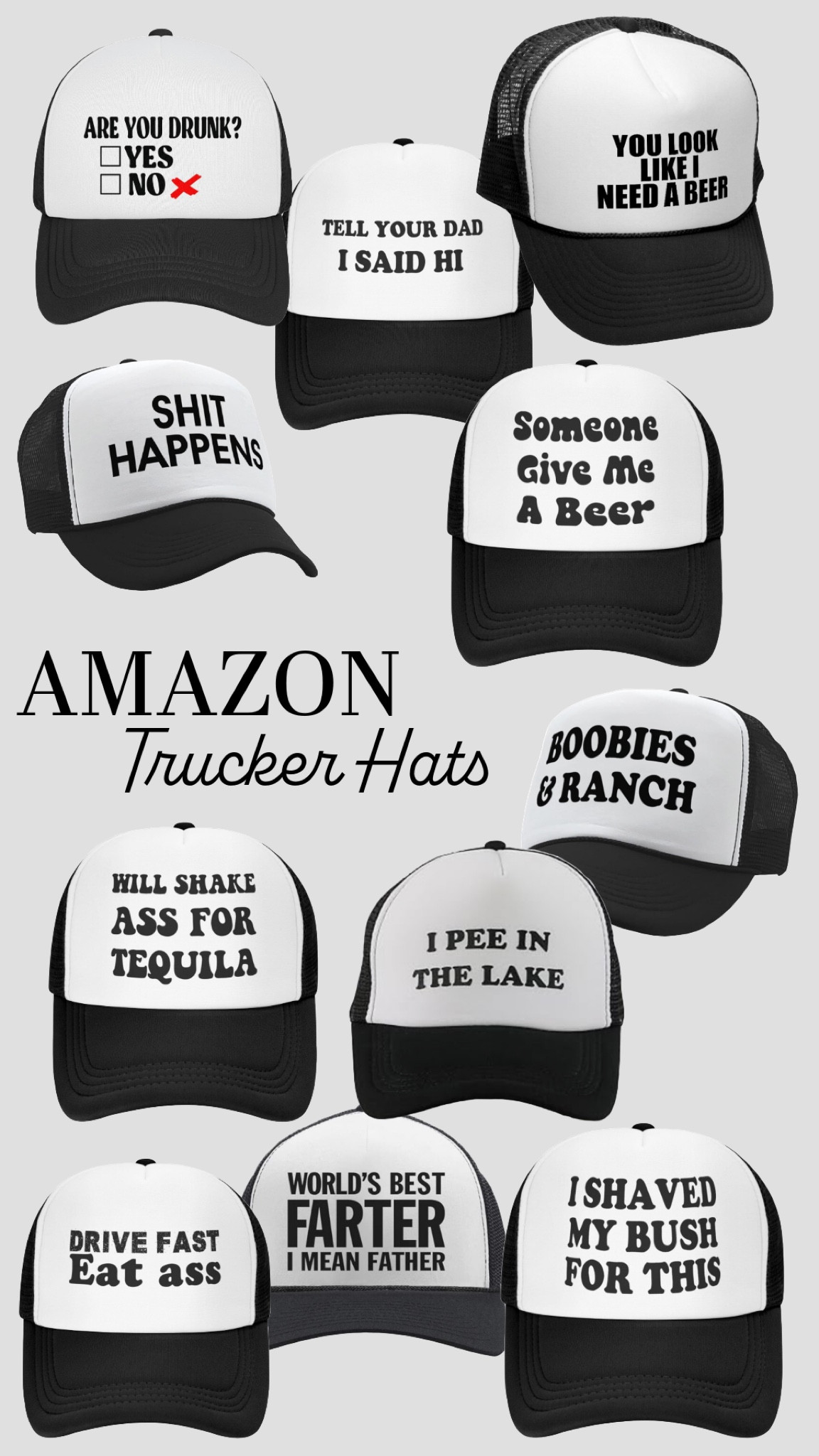 Amazon Trucker Hats!! 🧢

There are LOTS of good ones on Amazon! 🤪

#LTKGiftGuide #LTKFindsUnder50 #LTKHoliday
