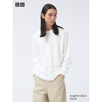 Uniqlo - Airism Cotton Crew Neck T-shirt (long Sleeve) - White | UNIQLO (UK)