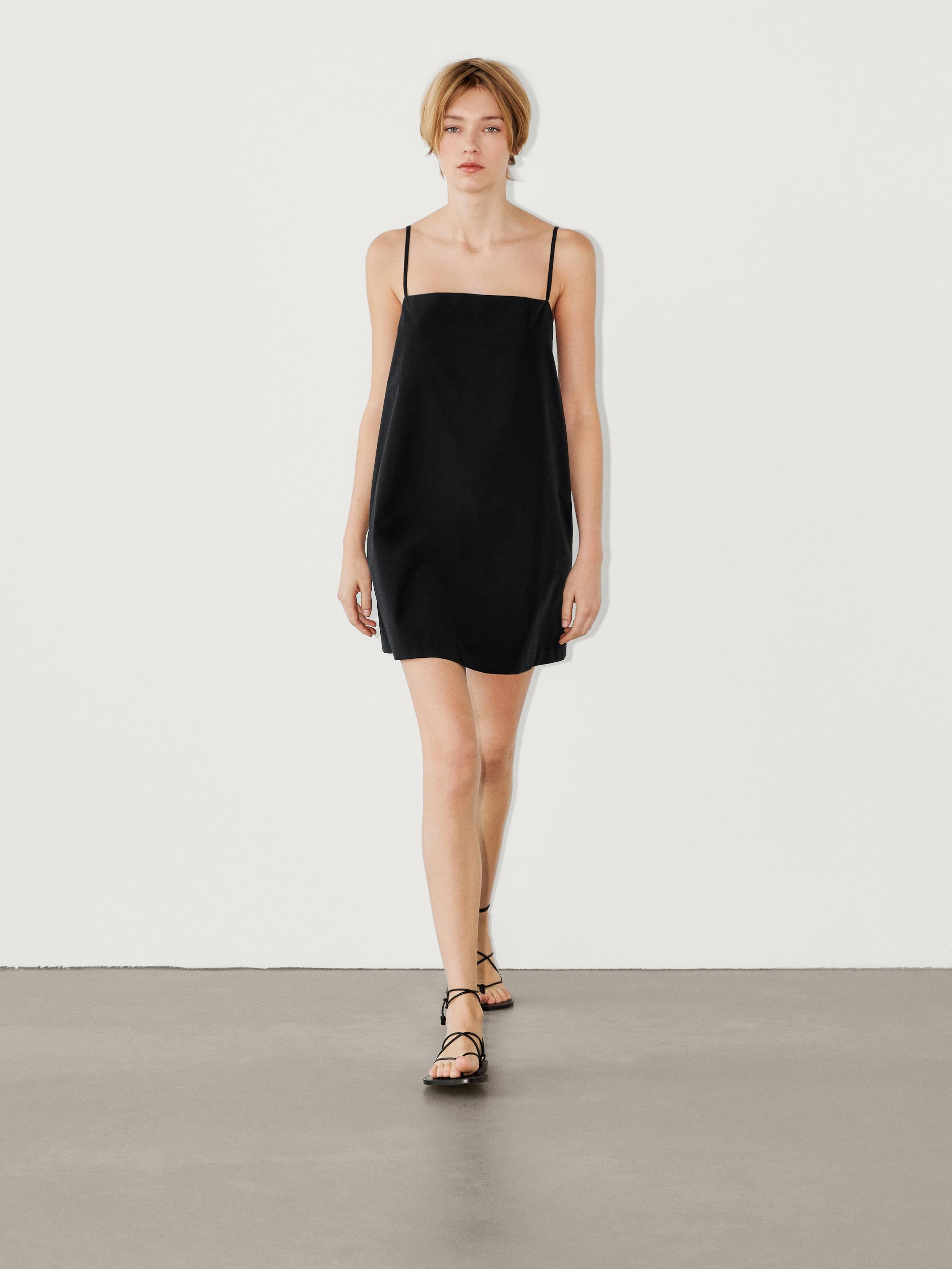 Technical strappy mini dress | Massimo Dutti US