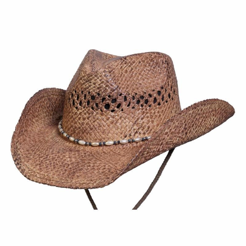 Pearl Western Raffia Cowgirl Hat Coffee / One Size | Conner Hats