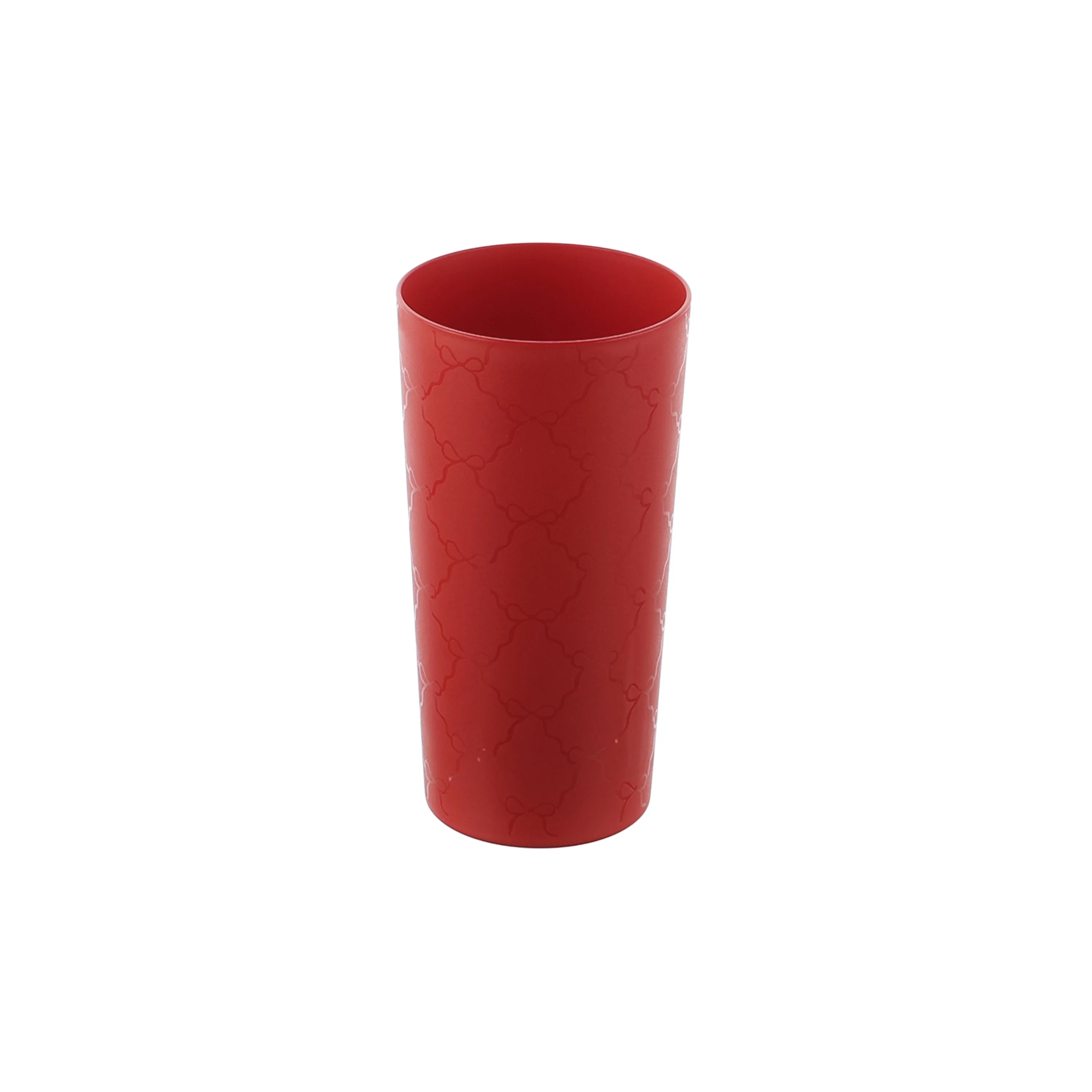 Mainstays 26 Ounce Red Etched Round Plastic Bow Tumbler - Walmart.com | Walmart (US)