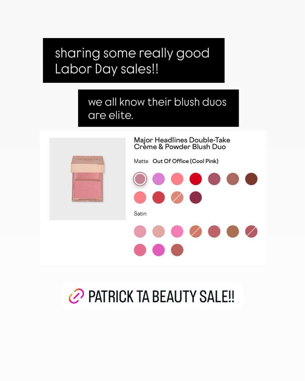 Sharing lots of good Labor Day weekend sales! 

Patrick ta beauty 
Kosas 
Billion dollar brows 
Wayfair 
Wayfair sale 
Bar stools 
Dining chairs 
Skincare cabinet 
Bathroom cabinet 
Organization 
Cozy slippers 
Home office 
Desk 
Accent chair

#LTKHome #LTKBeauty #LTKselfcare