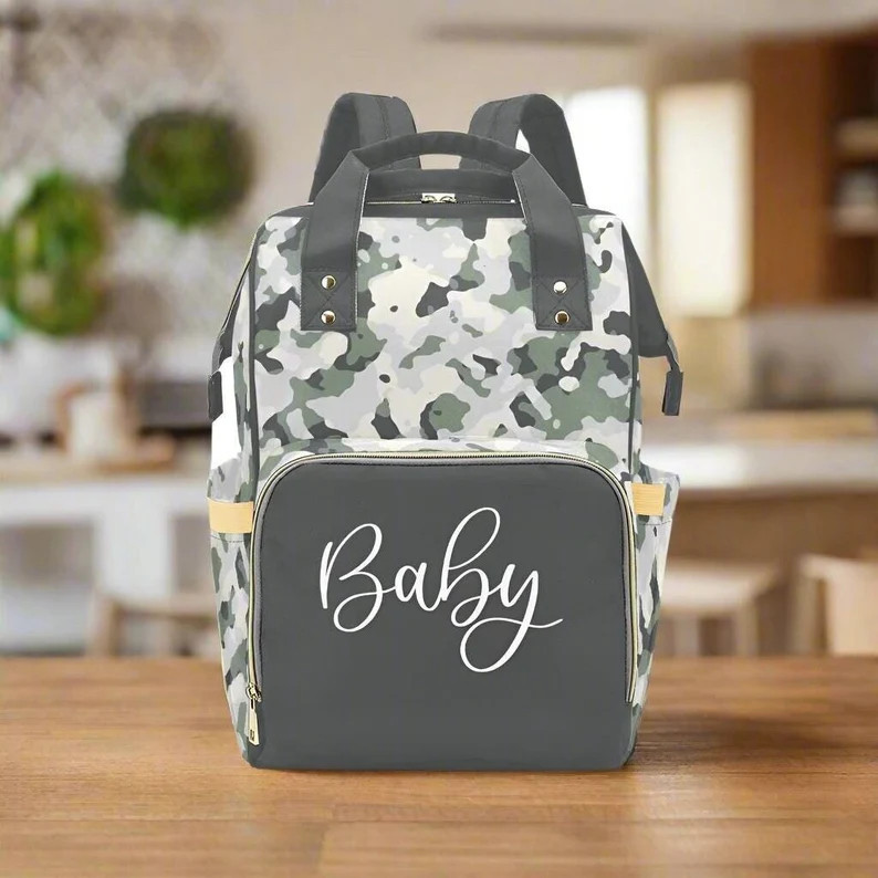 Personalized Diaper Bag for Boy Desert Green Camouflage Diaper Backpack Waterproof Mommy Bag Baby... | Etsy (US)