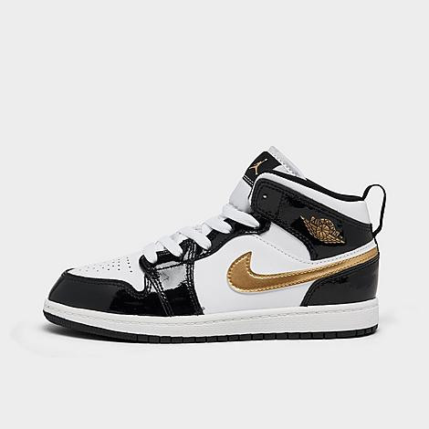 Jordan Little Kids Air Retro 1 Mid SE Casual Shoes in Black/Metallic Gold/White Size: 1.0 | JD Sports (US)