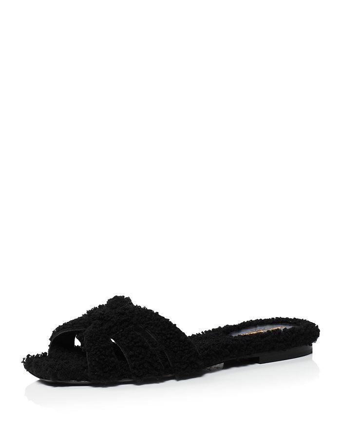 Saint Laurent Women's Tribute Shearling Flat Sandals Back to Results -  Shoes - Bloomingdale's | Bloomingdale's (US)