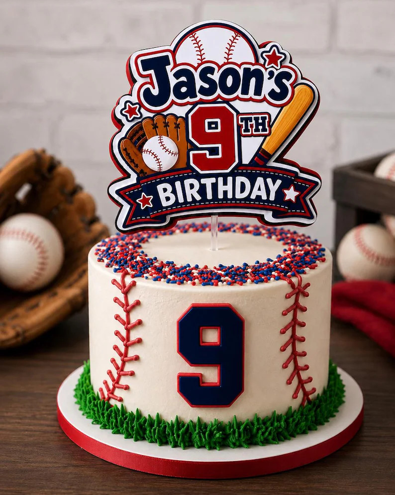 Baseball cake topper , baseball topper, Personalized Baseball Birthday Cake Topper | Etsy (Global)