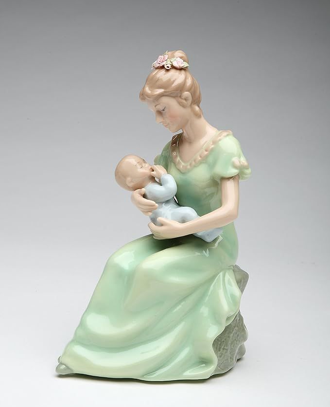 Cosmos Gifts 80107 Fine Porcelain Mom Cradles Baby Figurine Wind Up Music Box Musical (Music Tune... | Amazon (US)