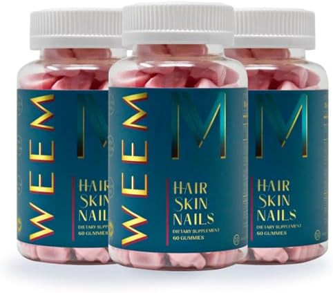 WEEM Hair Skin and Nails Gummies - Supports Healthy Hair - Vegan biotin Vitamins for Women & Men ... | Amazon (US)