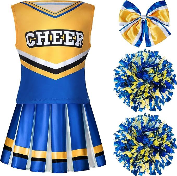 Spooktacular Creations Girl Blue Cheerleader Costume, Halloween Cute Cheer Uniform Outfit with Ac... | Amazon (US)