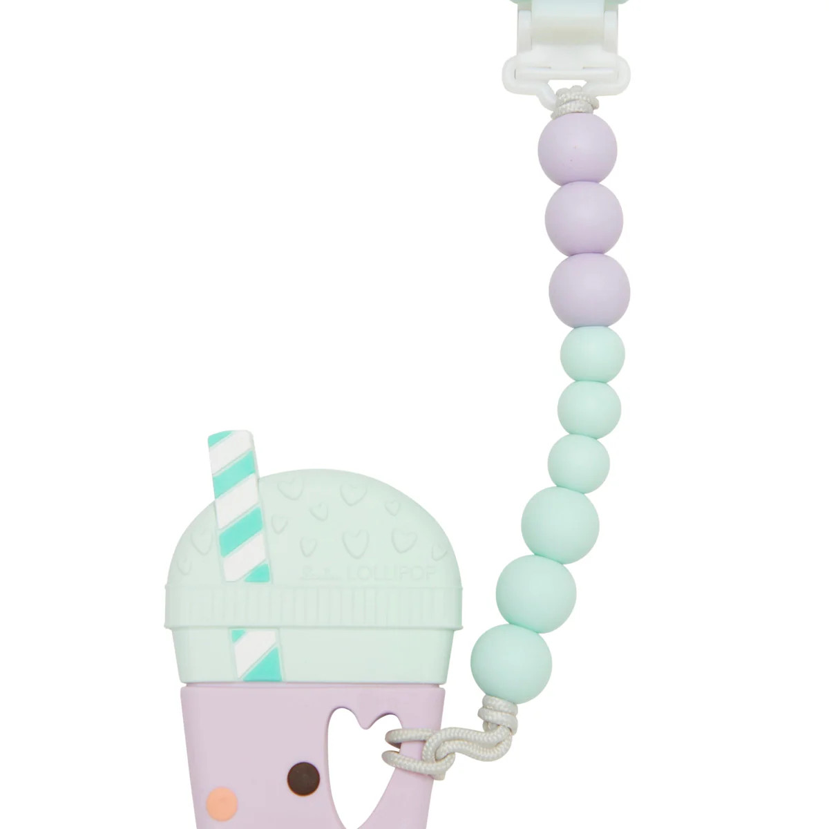 Gem Pacifier Clip Teether Set - Lilac Mint | Loulou Lollipop 
