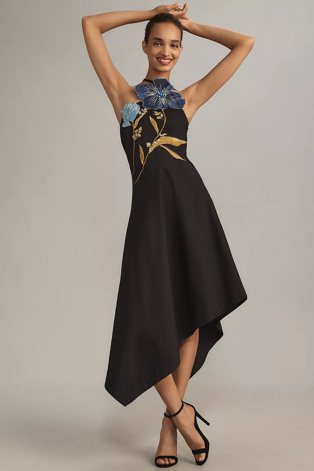 Yukiko Noritake Asymmetrical Floral Midi Dress | Anthropologie (UK)