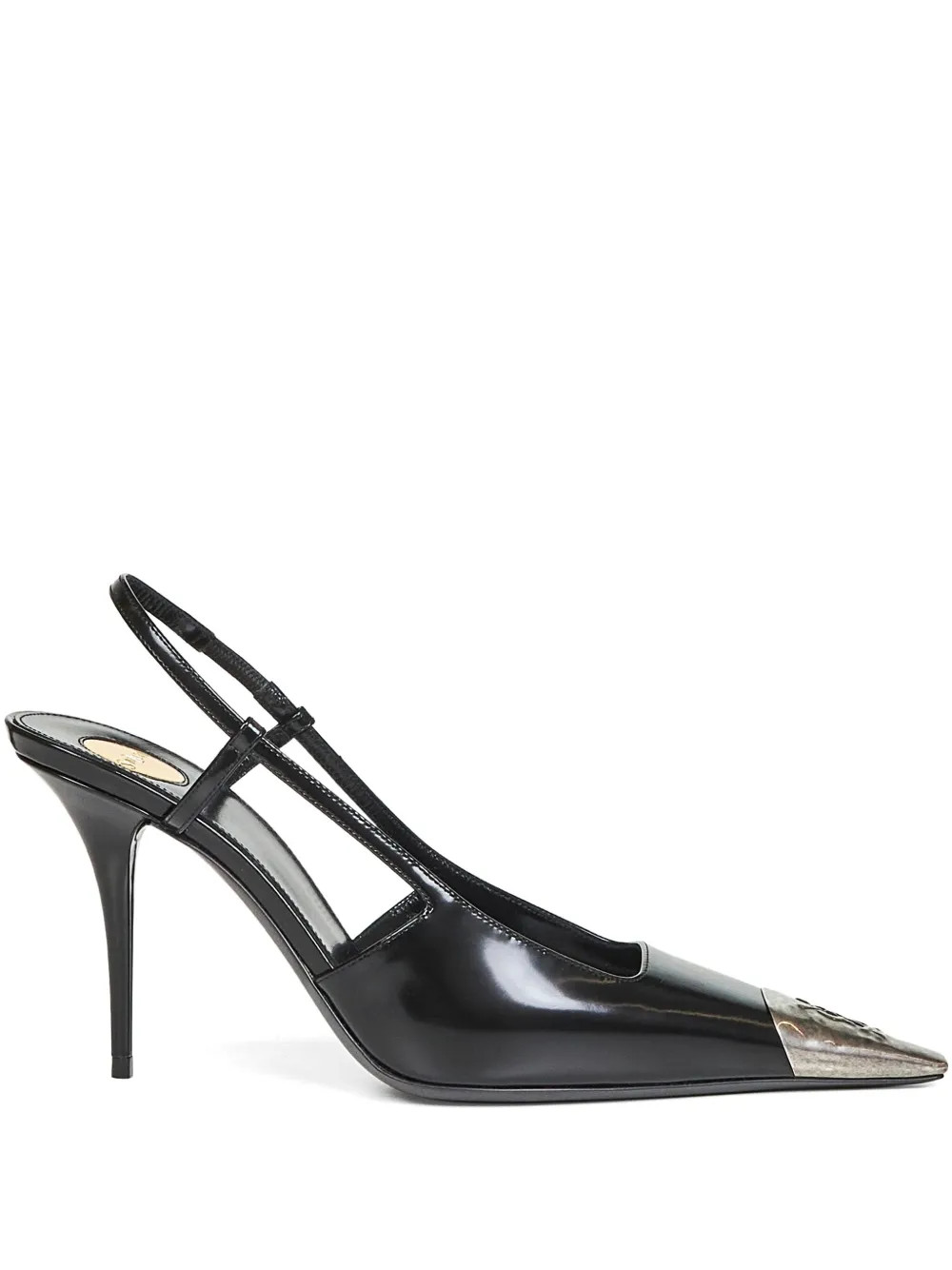 Saint Laurent 90mm Jeanne Metal Cap Toe Pumps | Black | FARFETCH | Farfetch Global