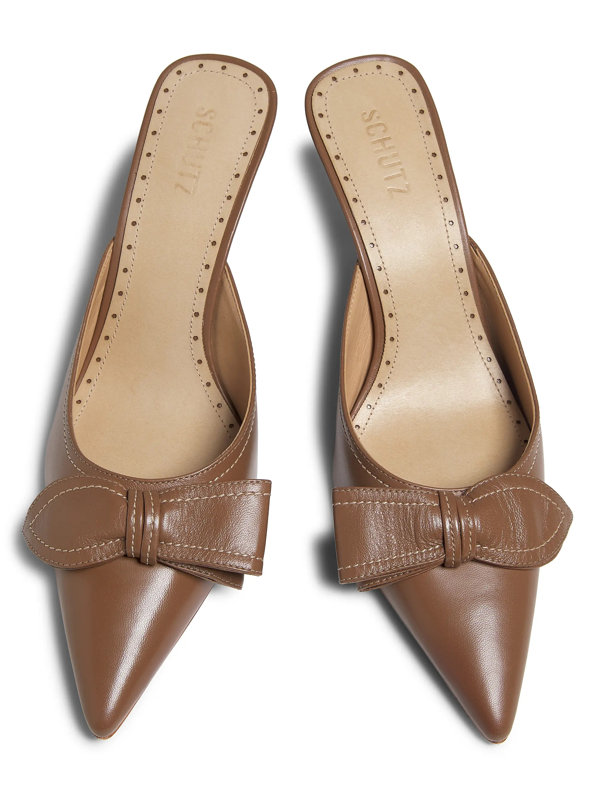 Claire 75MM Bow Leather Mules | Saks Fifth Avenue