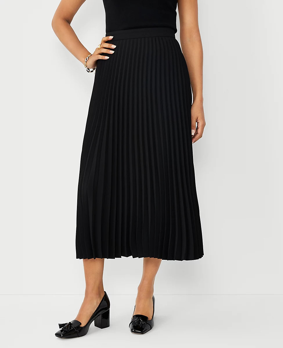 Pleated Midi Skirt | Ann Taylor (US)