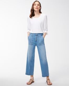 Pull-On Wide Leg Ankle Jeans | Chico's
