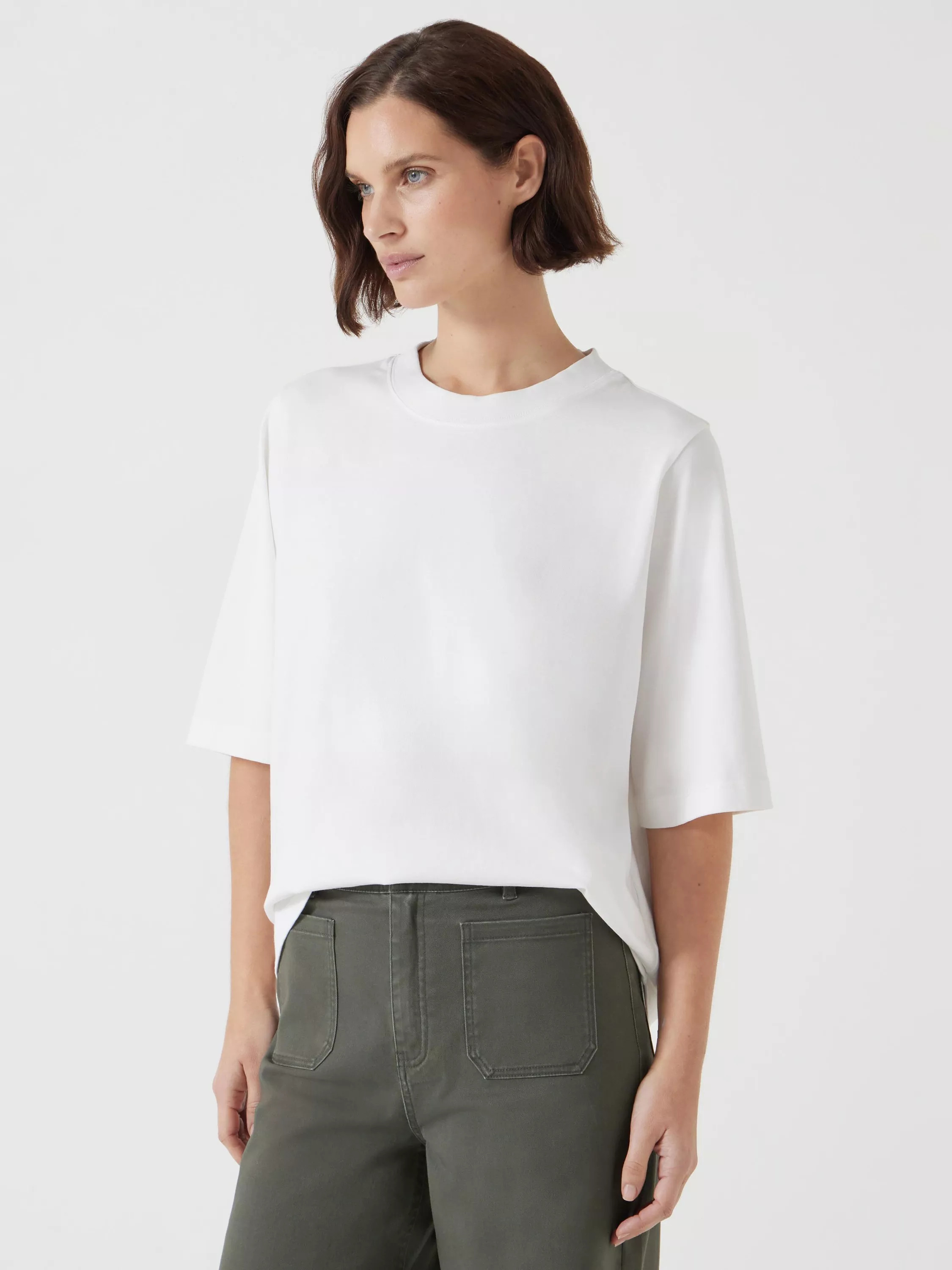 HUSHRomina Heavyweight Cotton T-Shirt, White | John Lewis (UK)