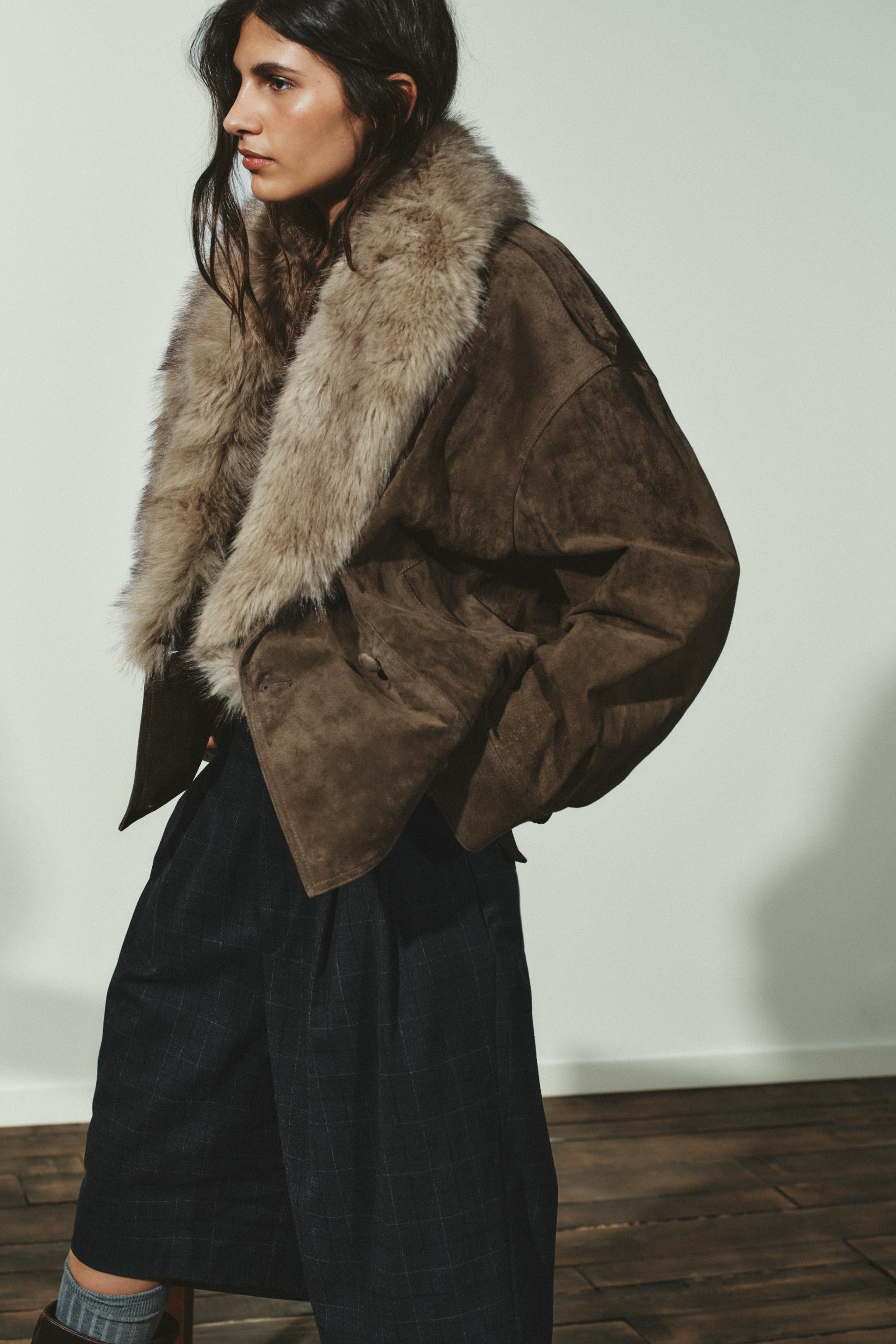 100% FUR SUEDE LEATHER JACKET | Zara US
