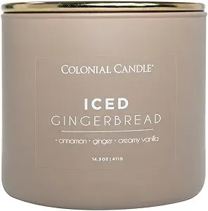 Colonial Candle Iced Gingerbread Scented Jar Candle, Pop of Color Collection, 3 Wick, 14.5 oz - U... | Amazon (US)