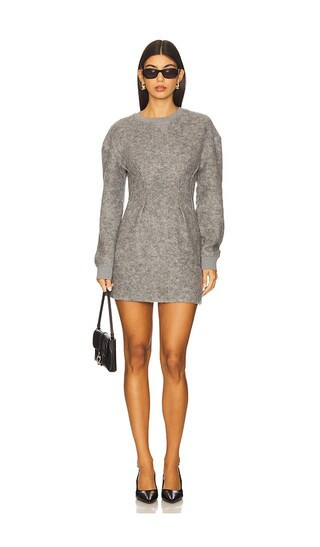 Line & Dot Pippa Mini Dress in Grey. - size S | Revolve Clothing (Global)
