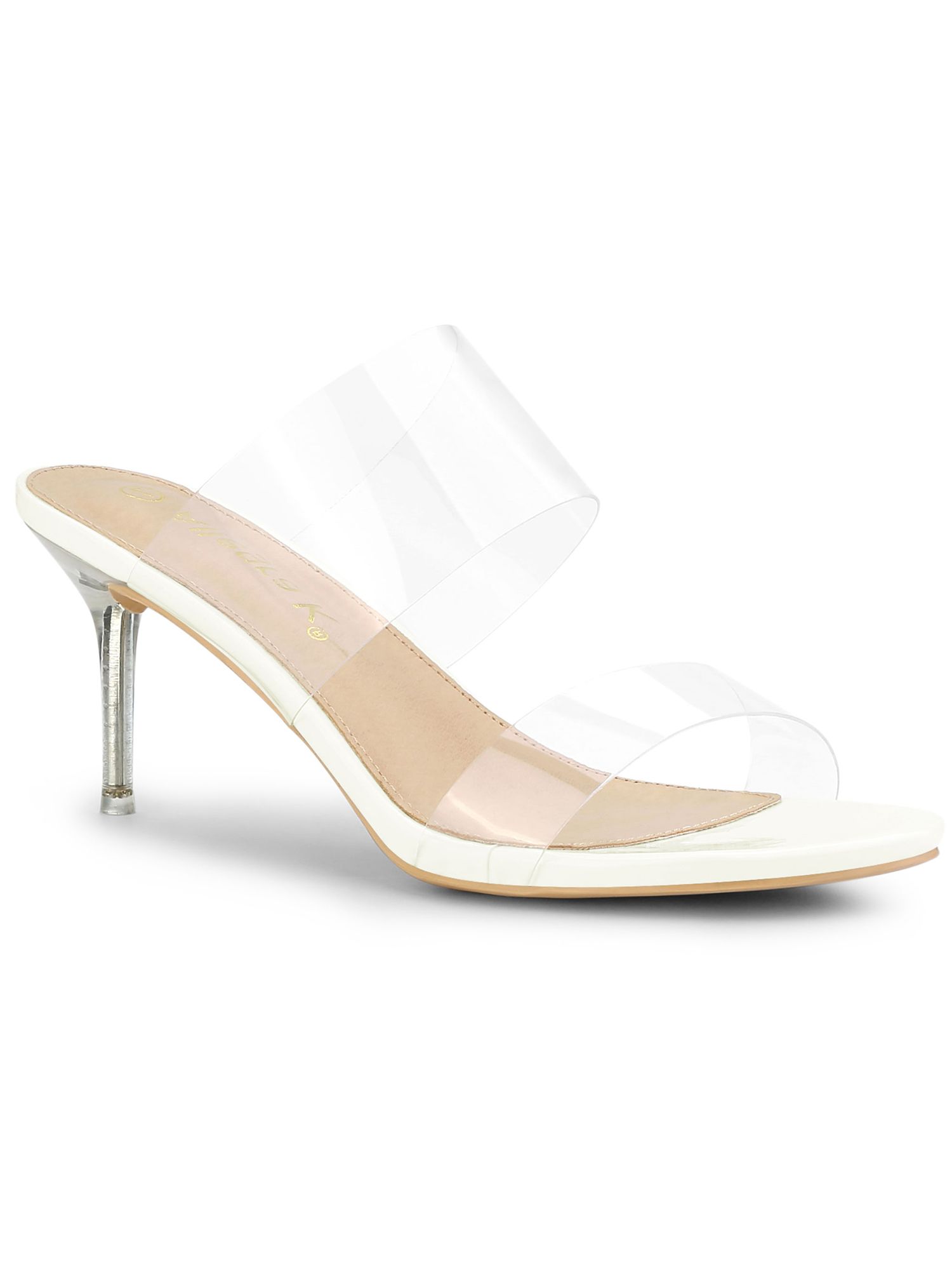 Allegra K Women's Clear Slide Stiletto Heel Clear Sandals - Walmart.com | Walmart (US)