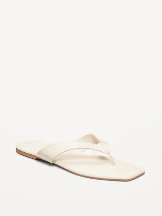 Faux-Leather Flip Flop for Women | Old Navy (US)