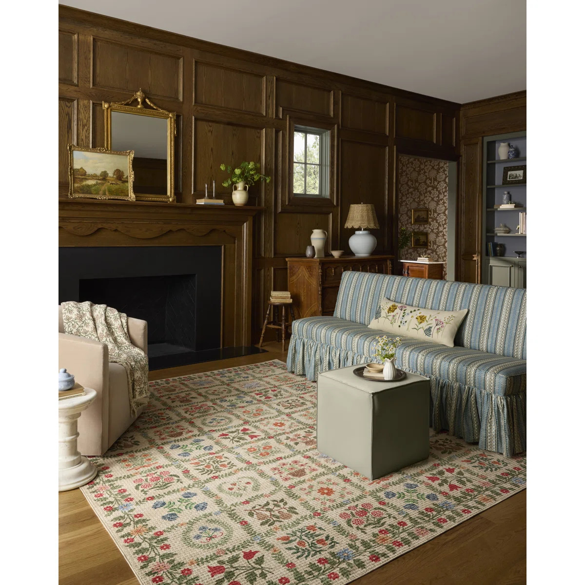 Rifle Paper Company x Loloi Orchard Beige / Multi Machine Washable Area Rug | Wayfair North America