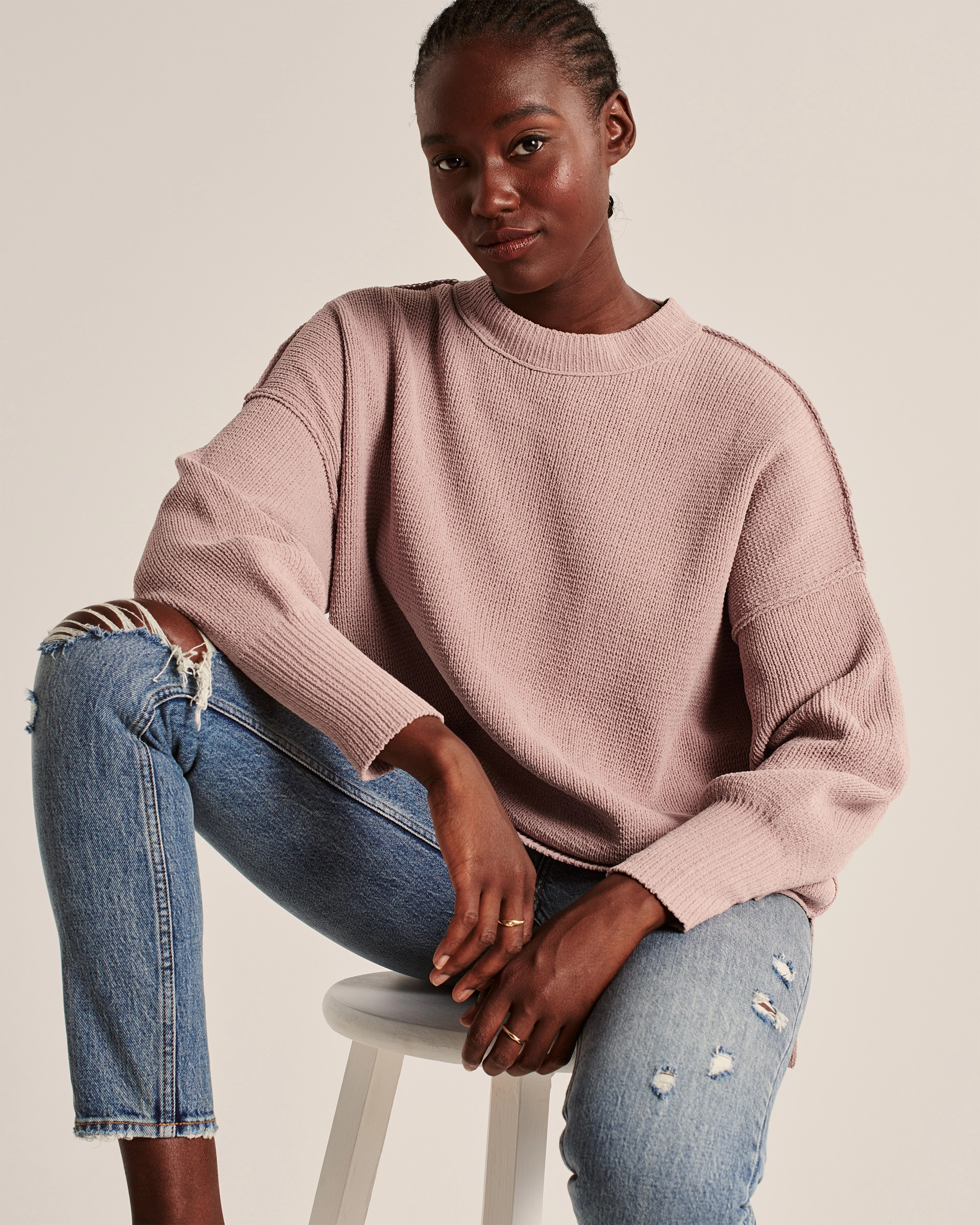 Oversized Chenille Sweater | Abercrombie & Fitch (US)