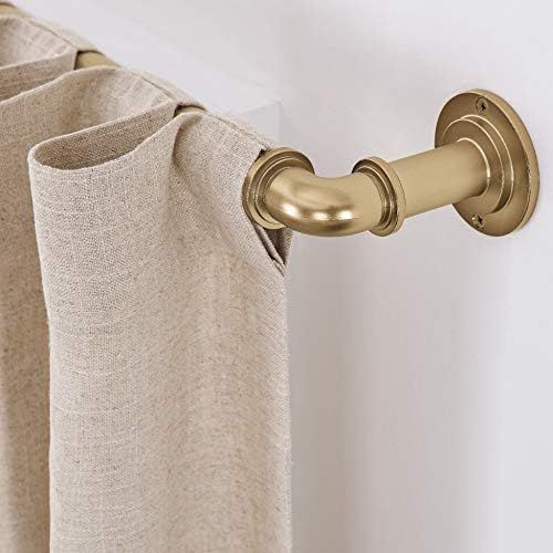 MODE Industrial Room Darkening Decorative Curtain Rod Set - 36 to 72 in, Gold | Amazon (US)