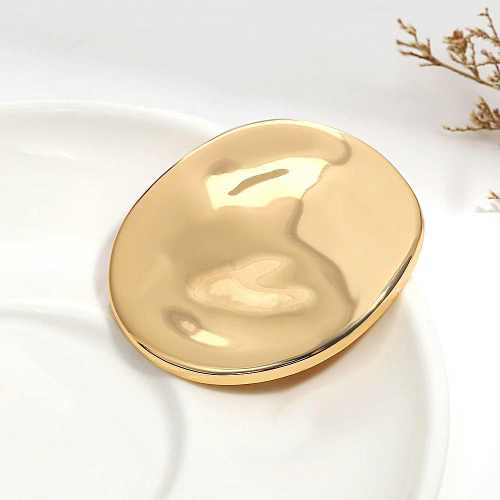 2Pcs Greatera Trendy Women's Brooch Irregular Folded Round Metal Pins Gold Silver Color Brooches ... | Amazon (UK)