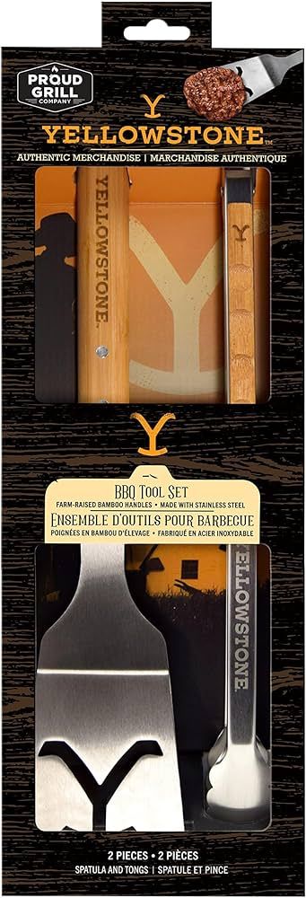 Y Yellowstone BBQ Tool Set - 2 pc Grill Set Includes Spatula and Tongs | Ideal BBQ Grill Accessor... | Amazon (US)