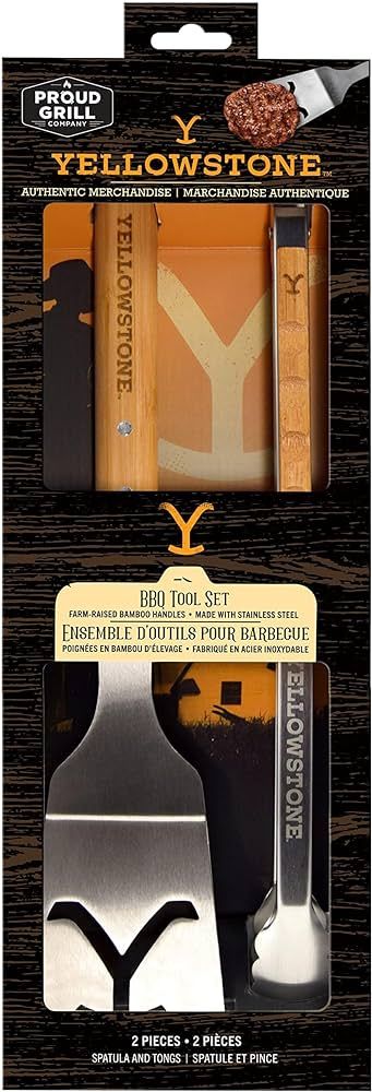 Y Yellowstone BBQ Tool Set - 2 pc Grill Set Includes Spatula and Tongs | Ideal BBQ Grill Accessor... | Amazon (US)