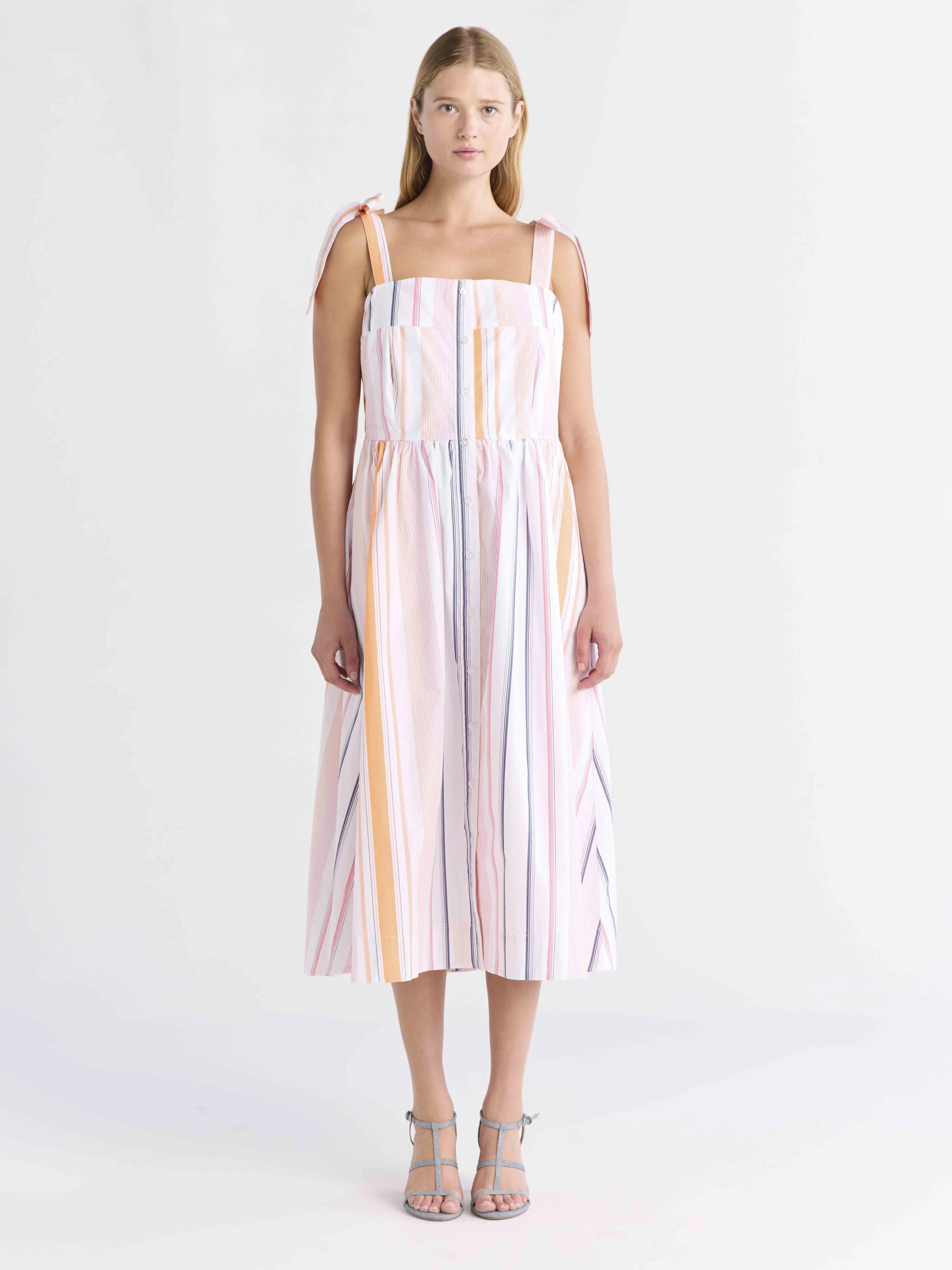 Free Assembly Women's and Women's Plus Sleeveless Cotton Midi Dress with Tie Shoulders, XS-4X | Walmart (US)