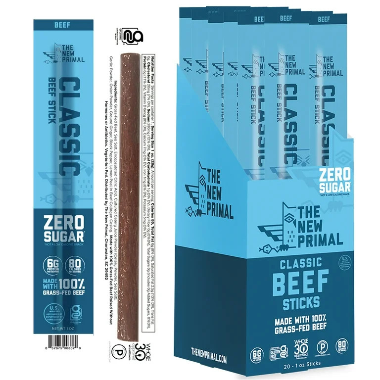 The New Primal Zero Sugar Classic Beef Beef Stick 1 oz | Walmart (US)