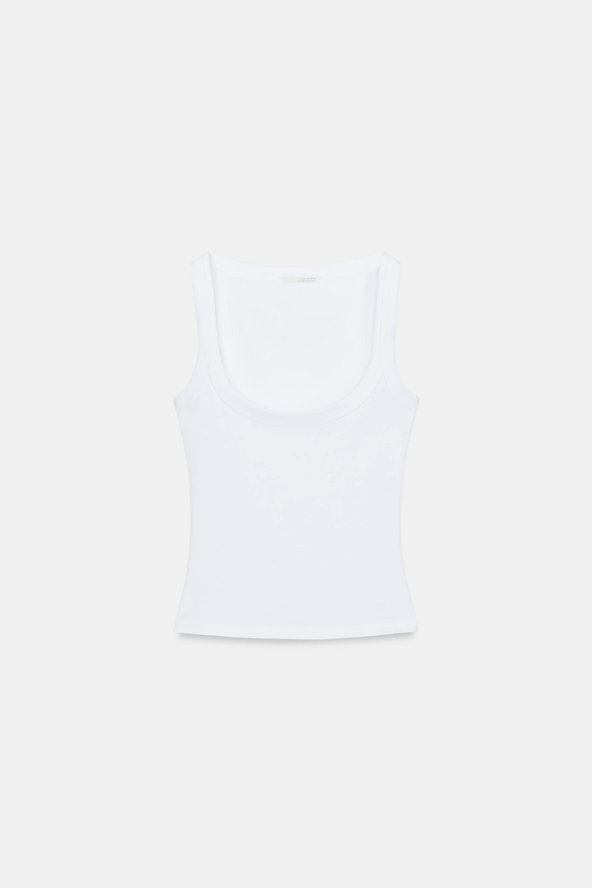 COTTON SLEEVELESS T-SHIRT | Zara US