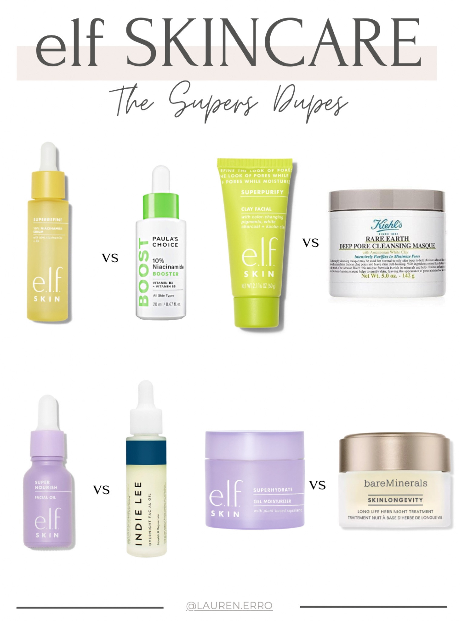 Elf skincare the supers dupes!
.
.
.
Paula’s choice booster dupe, indee Lee facial oil, bareminerals moisturizer dupe, kiehls mud mask dupe

#LTKfindsunder50 #LTKGiftGuide #LTKbeauty