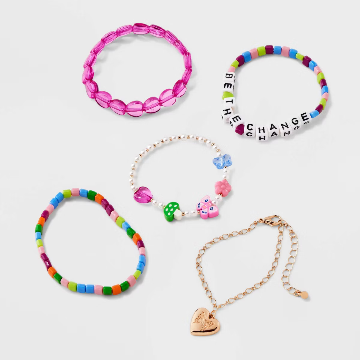 Girls' 5pk 'Be the Change' Bracelet Set - art class™ | Target