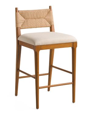 Solid Mahogany Counter Stool With Woven Back | Furniture & Lighting | Marshalls | Marshalls