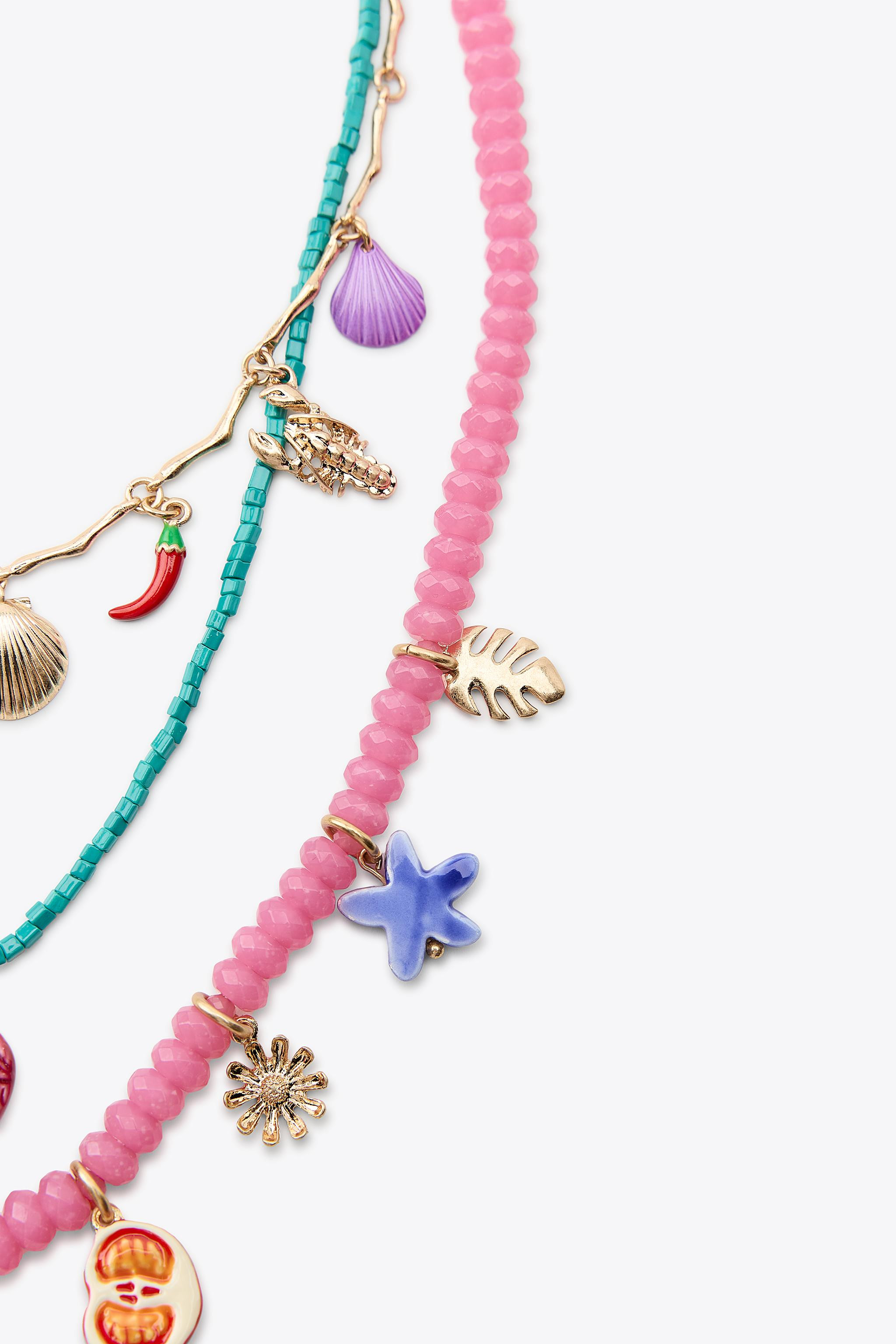 PACK OF CHARM AND BEADED NECKLACES | Zara US