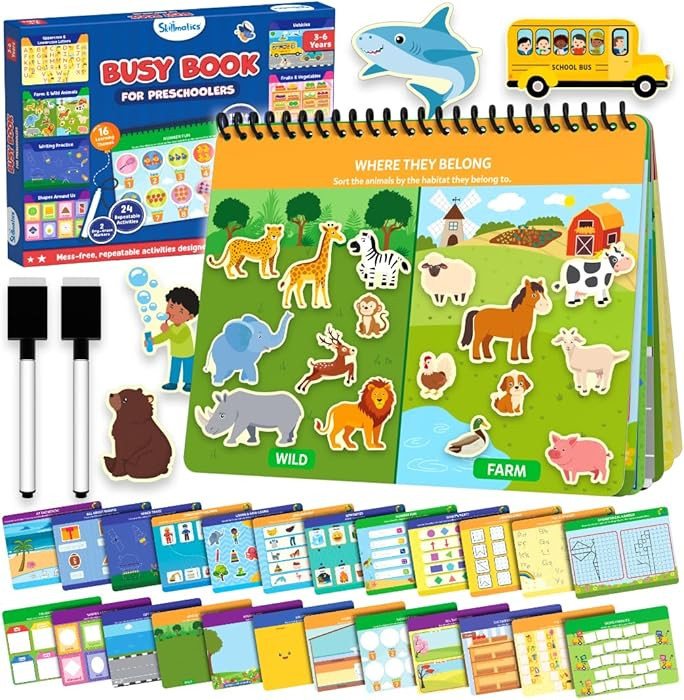 Skillmatics Busy Book for Preschoolers – Preschool Learning Activities, Mess-Free & Pre-Assembl... | Amazon (US)