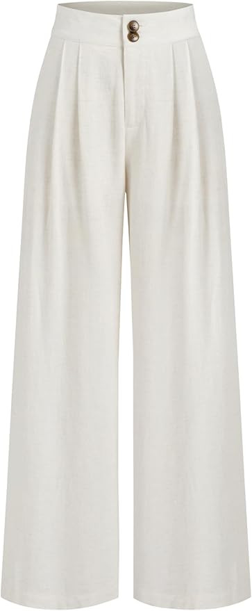 CIDER Women's Linen Blend Pants Wide Leg High Waist Business Casual Lounge Pant with Pockets | Amazon (US)