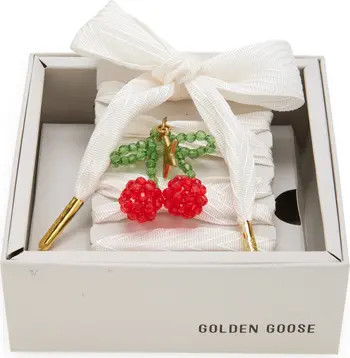 Golden Goose Skins Cherry Charm Shoelaces in Optic White at Nordstrom | Nordstrom