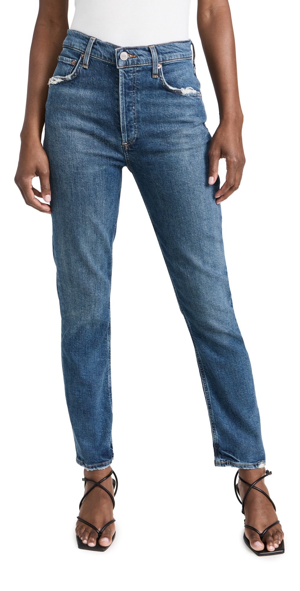 AGOLDE Riley Long: High Rise Straight Jeans | Shopbop | Shopbop